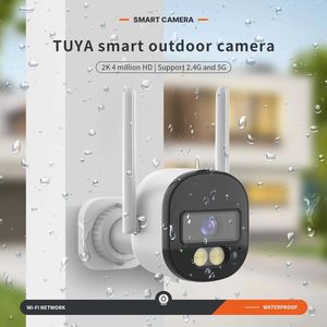 Tuya Smart Outdoor-Kamera für Heimsicherheit Wasserdicht Nachtsicht Zwei-Wege-Audio Eingebaute Sirene Cloud-WLAN Smart - Product Image 1