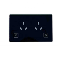 Interrupteur mural tactile LED personnalisé, verre trempé plat avec revêtement anti-reflet AG, panneau capacitif sensible, prise