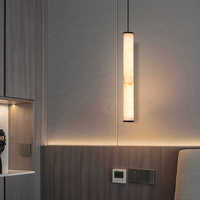 Suspension cylindrique moderne en albâtre, mini lampe suspendue en marbre pour îlot de cuisine, chambre à coucher, chevet, table à manger
