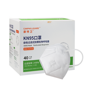 Fabrication KN95 Respirateurs Earloop Masques faciaux jetables Sécurité 5 couches Respirant Flat-Fold Masques anti-poussière Filtration>95% - Product Image 5