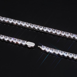 Chaîne à maillons sertis de moissanite VVS1, monture encastrée de précision, certifiée GRA, or 18 carats, argent 925, bijoux géométriques personnalisés sertis de pierres - Product Image 5