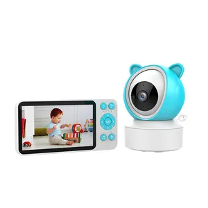 रिमोट माता-पिता की निगरानी के लिए एचडी कैमरा और ऑडियो के साथ वाईफाई सक्षम 5-इंच बेबी मॉनिटर