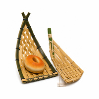 Panier de cuisine en PP tissé imitation bambou, qualité alimentaire, imperméable, durable, facile à nettoyer, pour la présentation de salades, sandwichs et sushis