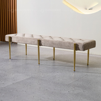 Vente directe d'usine : Banc ottoman et repose-pieds de luxe en velours capitonné pour chambre, salle à manger, salon, console et entrée