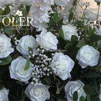 Sommerliche Waldhochzeits-Gangdekoration: Künstliche Seidenblumen in Weiß & Grün, Wasserfest, Langlebig, für Innen- und Außenbereich, Luxuriöse Heimdekoration
