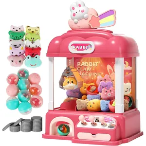 Rabbit Kids Mini Small Claw Machine Toys Plush Candy Vending Grabber Prize Dispenser Pretend Play Toys for Girls Boys Kids