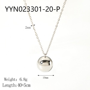 Nhà Sản Xuất Bán Buôn Làm mờ Miễn Phí Thép Không Gỉ 18K Mạ Vàng Hợp Thời Trang Bóng Mặt Dây Chuyền Vòng Cổ Cho Phụ Nữ - Product Image 5