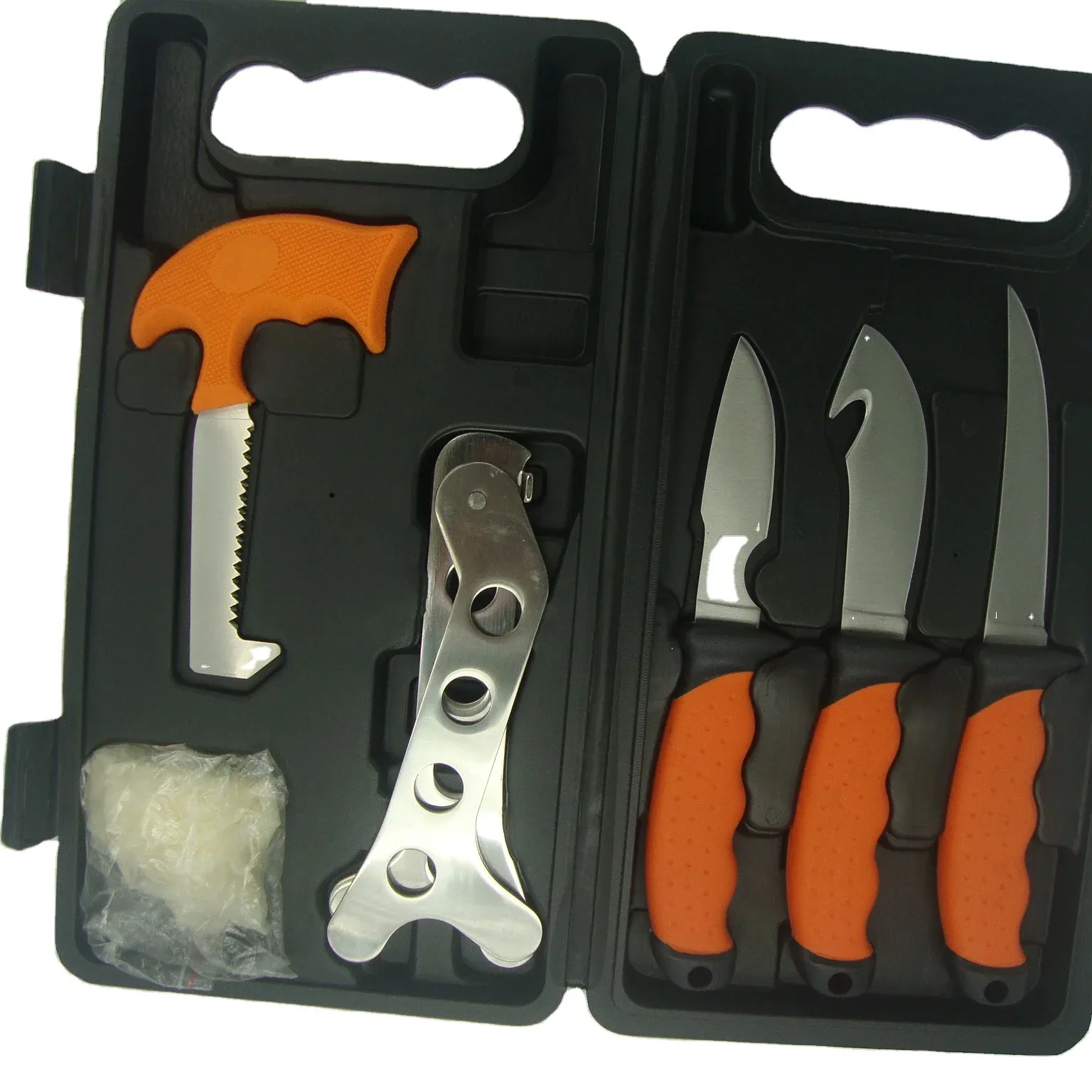 Hunting Fishing Knife Kit Portable Butcher Processor Set Stainless Steel Multipurpose Wild Field