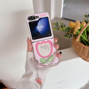 Funda de teléfono plegable de tulipán rosa con espejo a prueba de golpes adecuada para Samsung <span class=keywords><strong>Galaxy</strong></span> <span class=keywords><strong>Zflip</strong></span> 6 Flip 4 <span class=keywords><strong>3</strong></span> 5 - Product Image 2