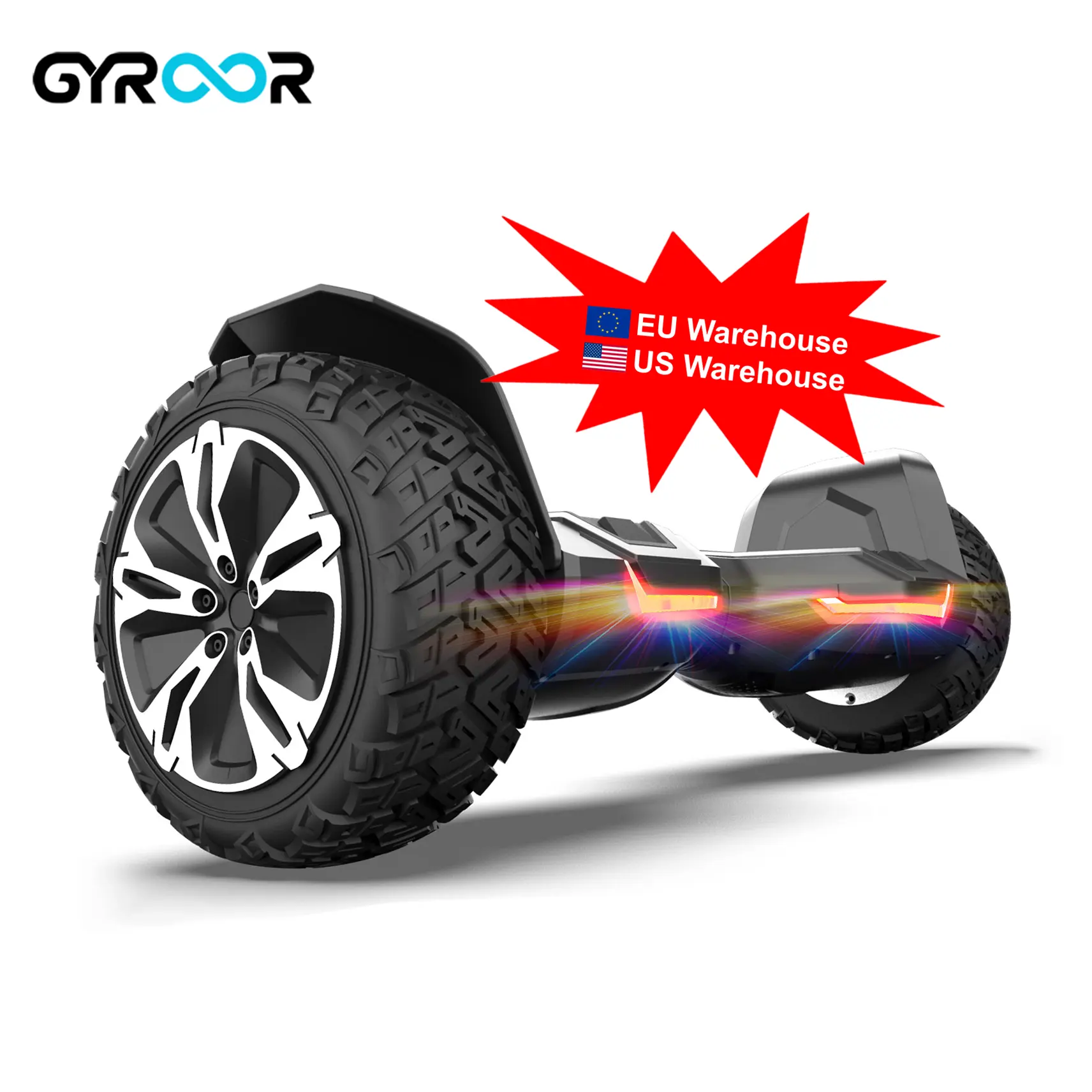 Gyroor 8.5 zoll off road elektrische intelligente selbst ausgleich roller hoverboard mit blue tooth lautsprecher 2 rad hoverboard Fashion