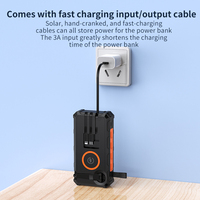 Meilleure vente Portable sans fil chargeur rapide solaire manivelle Powerbank entrée USB 20000Mah-30000Mah capacité 10W banque de sortie