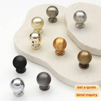Boutons de meuble ronds en alliage de zinc massif, finition noir mat, or, chrome, poignées de tiroir sphériques, à trou unique, quincaillerie de cuisine
