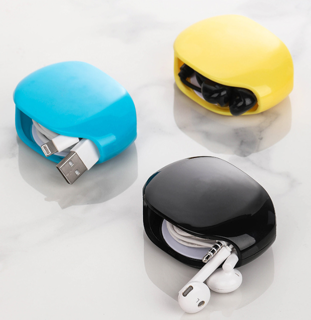 Portable Automatic Cord Winder for Earphones USB Cable Plastic Retractable Wrap Headphone Holder Cable Management Accessory