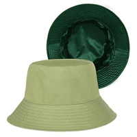 Logo de broderie personnalisé 3d coton surélevé doublure doublée de soie en satin brillant casquettes de seau de pêche chapeaux Gorras avec intérieur en satin