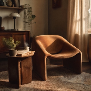 JM Modern Minimalist Fabric Lounge <b>Chair</b> Oversized Full Padding Wide Headrest Living Room Furniture - Product Image 5