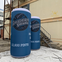 Bouteille gonflable publicitaire bleu foncé de 3 m de haut pour événements promotionnels