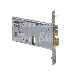 SERRURE ELECTRIQUE pour bandes 12V-AC, 2 jets, pêne dormant et loquet autobloquant, cylindre ovale non inclus - Product Image 1