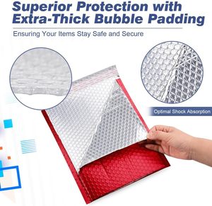 Bolsa de Correo de Burbujas Roja Mate, Resistente a Impactos y al Agua, Bolsa de Embalaje para Logística de Comercio Electrónico - Product Image 6