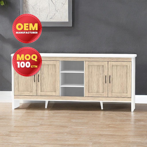 Gabinete de madera de 4 puertas de alta calidad, estilo moderno con 2 estantes, Color personalizable para muebles para el hogar, sala de estar, Malasia, OEM - Product Image 1