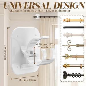 Multifunctional Self-Adhesive Plastic Single Wall-Mounted Home <b>Curtain</b> Bracket Retractable Fixed Clamp Non-Punch Rod Hook Living - Product Image 2