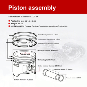 RACEORLY 94610306007 94610306107 Gruppo Pistone Forgiato 96mm per Porsche <span class=keywords><strong>Panamera</strong></span> 3.0T V6 CWD CWF CXZ DCN - Product Image 3