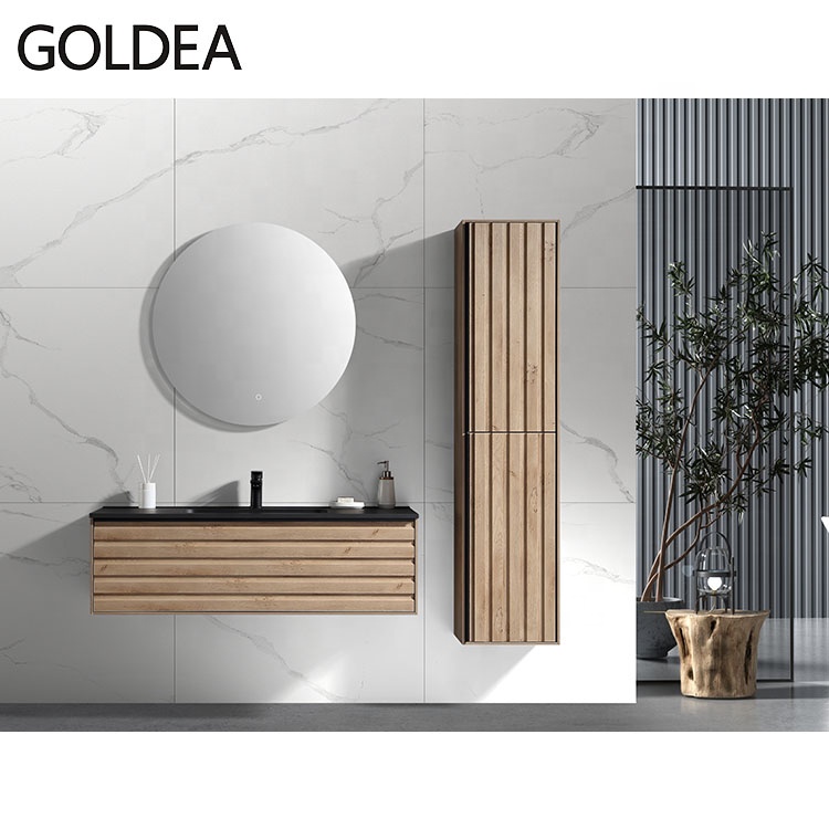 NEW single basin western modern bathroom furniture vanity with black sink