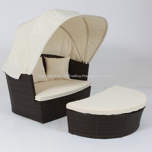 Cama Redonda de Ratán Sintético para Exteriores, Moderna y Elegante, con Toldo, para Jardín, Hotel, Balcón, Patio, Muebles de Exterior - Product Image 3