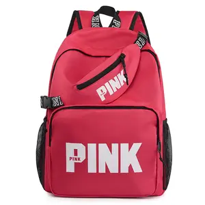 Nieuwkomers Mode Dames Roze Plunjezak Rugzak Met Heuptasje Heuptasje Schattige Pailletten Roze Rugzak Voor Meisjes Schooltassen