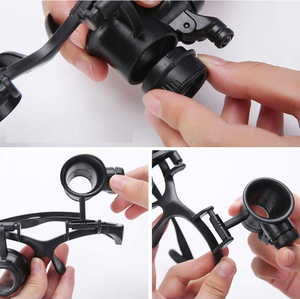 Hoofdband Led Licht Ogen Bril Vergrootglas 2.5X 4X 6X 8X 10X 15X <span class=keywords><strong>20X</strong></span> 25X Optische Lens Loep Voor Horlogemaker sieraden Reparatie - Product Image 2