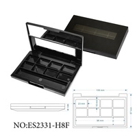 Kosmetikverpackung Quadratische Rouge- und Lidschatten-Palette mit Spiegel Leere ABS-Kunststoff-Kompaktpuderdose aus recycelten Materialien