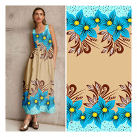 Vestido de Poliéster y Elastano con Diseño Azul Estampado en 3D con Patrón de Alas de Mariposa, Mariposas en Tela