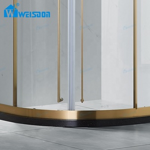 Weisdon giá tốt 304 thép không gỉ vàng ngành phòng tắm trượt đóng khung Tempered Glass vòi hoa sen cử<span class=keywords><strong>a</strong></span> - Product Image 3