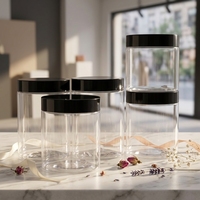 Conteneur alimentaire en gros, 50 ml, 100 ml, 120 ml, 150 ml, 200 ml, 250 ml, 4 oz, 8 oz, pot en plastique transparent PET avec couvercle en plastique ou en métal
