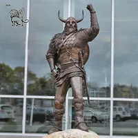 Brass Sculpture Sculpture Brass Sculpture BLVE Outdoor Life Size Metal Warrior Famous Nordic God Odin Brass Statue Bronze Viking Sculpture