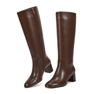 WETKISS Botas de Tacón Grueso Cortas para Mujer, Estilo Retro de los 70, Botas Go Go con Punta Redonda, Botas Altas de PU con Cierre - Product Image 4