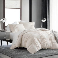 Parure de lit 3 pièces en coton tricoté rayé 400 fils, directement de l'usine, luxe et confort pour la maison, l'hôtel et l'hôpital