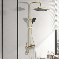 Robinetterie thermostatique quatre fonctions en chrome brossé, design moderne, ensemble de douche pressurisé pour appartement – Vente en gros fabricant