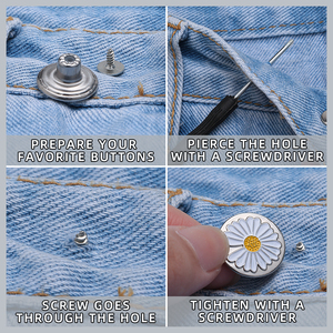 Usine OEM ODM Boutons en denim gravés en relief avec logo personnalisé Boutons et rivets en métal pour jeans pour vêtements - Product Image 3