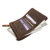 Dompet kanvas tahan air pria, kualitas tinggi, dompet koin untuk pria, tempat kartu ID ritsleting, dompet Vintage