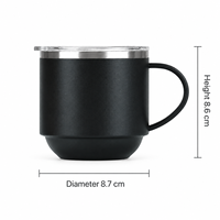 Mug isotherme portable en acier inoxydable à double paroi de 12 oz avec couvercle et poignée, personnalisable avec logo, pour café chaud et froid, idéal pour les voyages