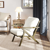 Fauteuil inclinable moderne en bois massif avec revêtement en tissu blanc pour salon