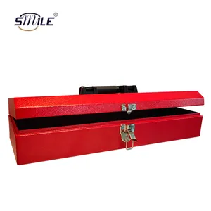 Металлический ящик для инструментов SMILE, портативный ящик для инструментов 17 дюймов, с органайзером и ручкой, твердые металлические блокировочные защелки и царапины