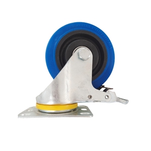 <span class=keywords><strong>Ruedas</strong></span> giratorias de poliuretano de 4 pulgadas de alta resistencia para máquinas de coser rodamiento de bolas doble giratorio silencioso con freno de goma - Product Image 5