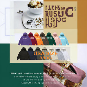 Sudaderas Unisex con Capucha, 500g GSM, 100% Algodón, Sólidas, Gruesas, Extra Grandes, con Logotipo Bordado Personalizado, DTG, Ecológicas, Transpirables - Product Image 3