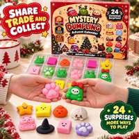 Calendrier de l'Avent Sensoriel Thérapeutique : Boîte Mystère Anti-Stress Apaisante et Jouet de Bien-être Non Toxique en Forme de Dumpling Squishy