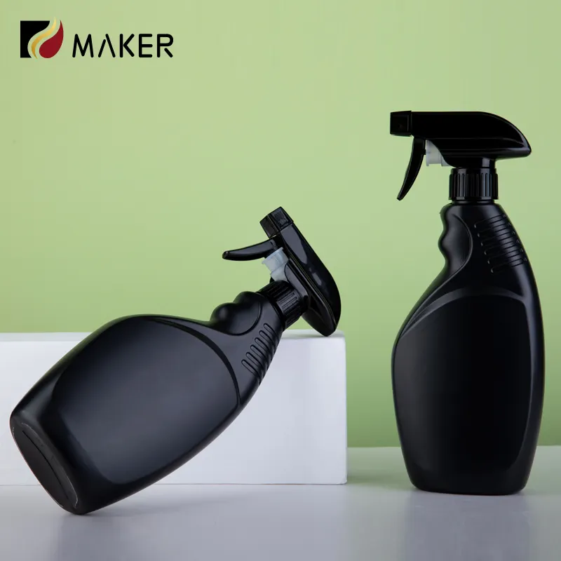 Plastic Round Matte Black Empty Custom HDPE Kitchen Oil Cleaner Alcohol Chemicals Mini Trigger Sprayer Fine Mist Spray Bottle