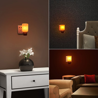 Lampe murale en sel rose de l'Himalaya écologique, ampoules à incandescence haute puissance, veilleuse, prise US/EU, mini, faite à la main, motif fleur d'ange d'amour