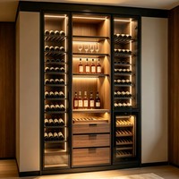 Cave à vin en bois massif écologique, design moderne, capacité 120+ bouteilles, meuble de maison, taille personnalisable