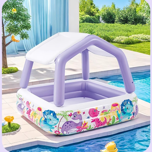 Inflatable Swimming <strong>Pool</strong> with Sunshade, Children's Home <strong>Paddling</strong> <strong>Pool</strong>, Indoor Children's Ocean Ball <strong>Pool</strong> - Product Image 4