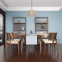Chaise de salle à manger en bois massif, chaise en rotin décontractée avec sac souple pour hôtel et restaurant, chaise en rotin simple de style nordique